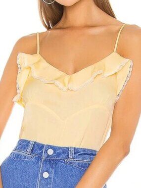LPA Emma yellow cropped cami top